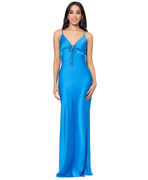 Women's Tie-Front V-Neck Gown