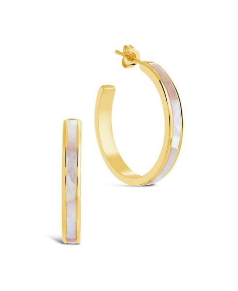 Genuine Mother of Pearl Mishel Hoop Earrings