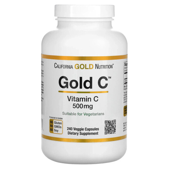 Витамин C California Gold Nutrition 1000 мг, 60 вегетарианских капсул
