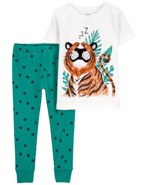 Toddler 2-Piece Tiger 100% Snug Fit Cotton Pajamas 2T