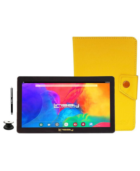 New 7" Tablet Bundle with Yellow Case, Pop Holder and Pen Stylus 64GB Newest Android 13