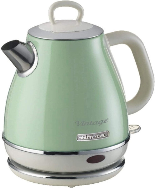 Ariete Vintage Kettle 2868, Retro Electric Kettle with Wireless 360° Base, Automatic Shut-Off, 1 L Capacity, Stainless Steel, 1600 W, Beige