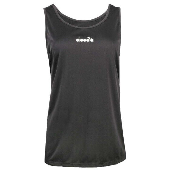 Diadora Core Tennis Scoop Neck Athletic Tank Top Womens Black Casual Athletic 1