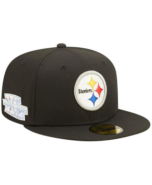 Шапка черная New Era Pittsburgh Steelers Super Bowl XL 59FIFTY для мужчин