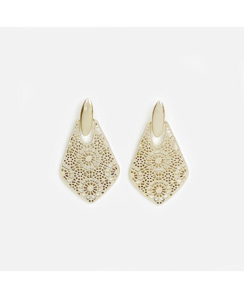 Statement Filigree Post Earrings Gold