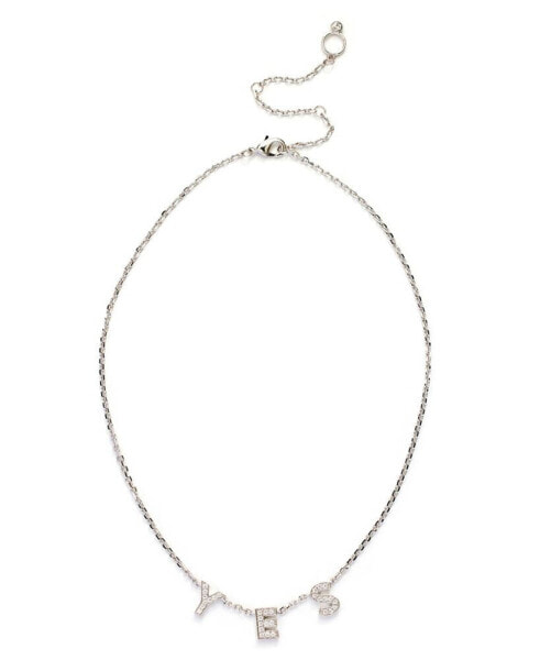 Kleinfeld cubic Zirconia Pave YES Bib Necklace