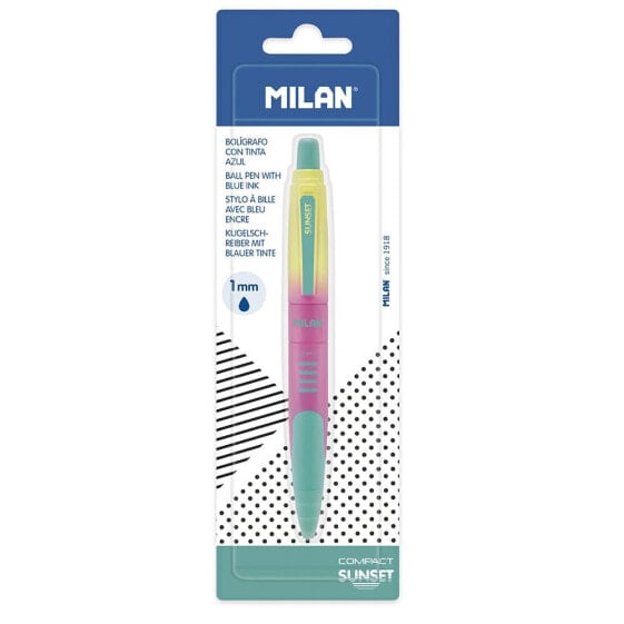 MILAN Blister Pack 1 Pen Compact Sunset Blue Ink Assorted Colours