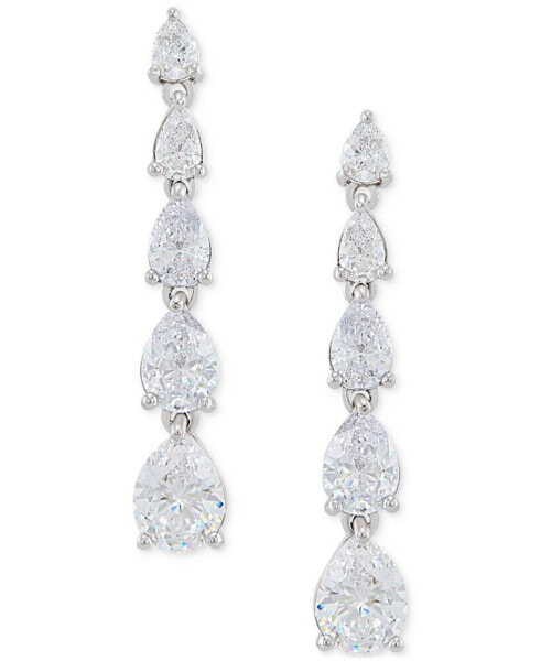 Cubic Zirconia Graduated Linear Earrings in Sterling Silver (8 ct. t.w.)