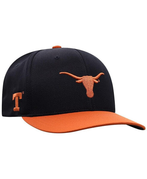 Men's Black, Texas Orange Texas Longhorns Two-Tone Reflex Hybrid Tech Flex Hat