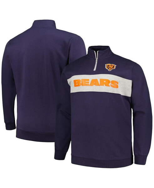 Куртка мужская Profile Chicago Bears темно-синяя с манжетами и молнией - Большие размеры
