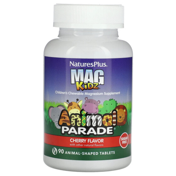 MagKidz, Animal Parade, Children's Chewable Magnesium, Cherry, 90 Animal-Shaped Tablets