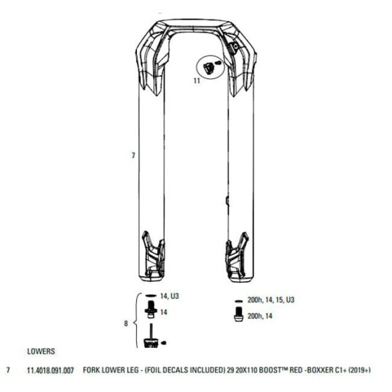 ROCKSHOX BoXXer C1 2019+ 29´´ Boost Ultimate Fork Lower Leg