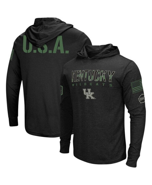Men's Black Kentucky Wildcats Big and Tall OHT Military-Inspired Appreciation Tango Long Sleeve Hoodie T-shirt