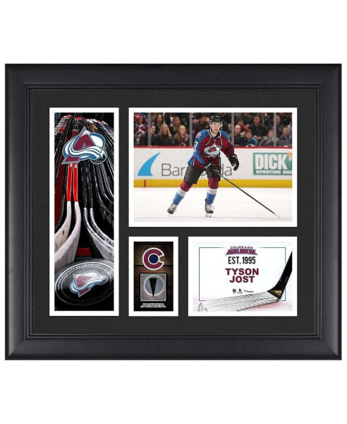 Tyson Jost Colorado Avalanche Framed 15" x 17" Player Collage with a Piece of Game-Used Puck