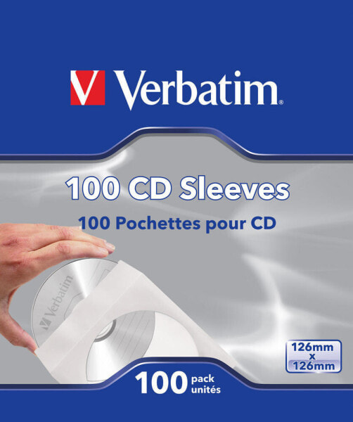 Verbatim CD Sleeves (Paper) 100pk - 100 discs - Paper