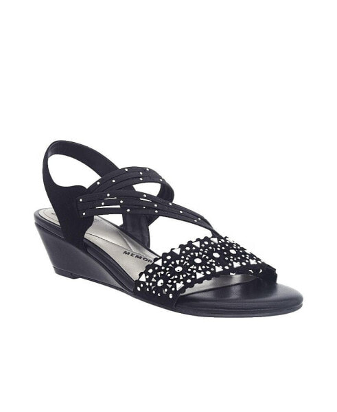 Women's Gatrina Embellished Stretch Wedge Sandals