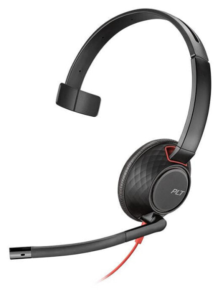 Poly Blackwire 5210 - Headset - Head-band - Calls & Music - Black - Red - Monaural - In-line control unit