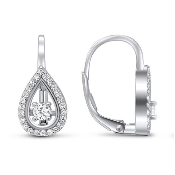 Серьги Bling Jewelry Teardrop CZ Double Halo Chandelier