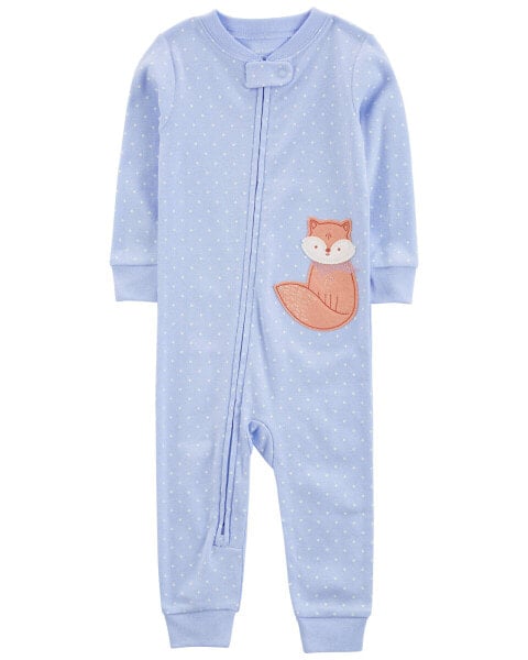 Toddler 1-Piece Fox 100% Snug Fit Cotton Footless Pajamas 2T