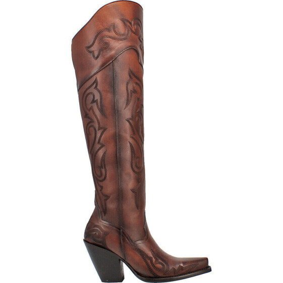 Dan Post Boots Seductress Snip Toe Cowboy Womens Brown Dress Boots DP3285