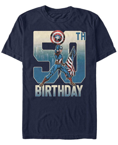 Men's Marvel Captain America 50th Birthday Short Sleeve T-Shirt