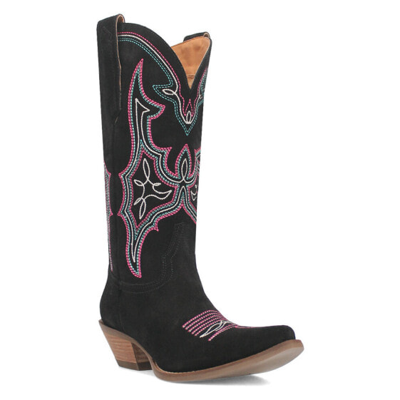 Dingo Hot Sauce Embroidery Snip Toe Cowboy Womens Black Casual Boots DI196-001