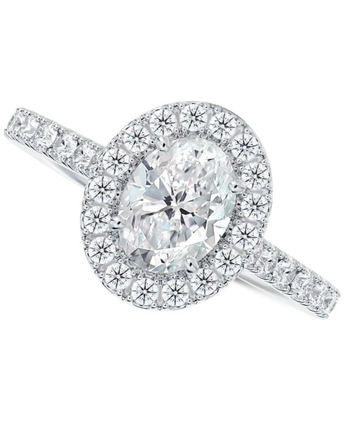 Diamond Oval Halo Engagement Ring (1-1/2 ct. t.w.) in 14K White Gold