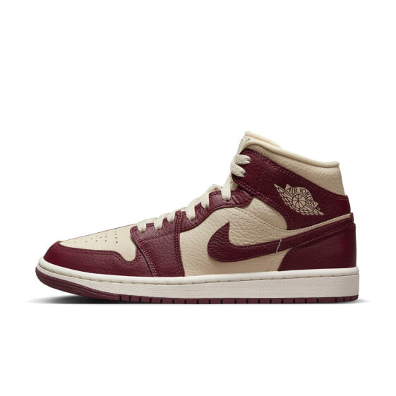 [DR0501-200] Womens Air Jordan RETRO 1 MID SE 'SPLIT BEACH CHERRYWOOD RED'