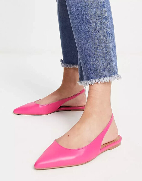 ASOS DESIGN Lala slingback ballet flats in pink