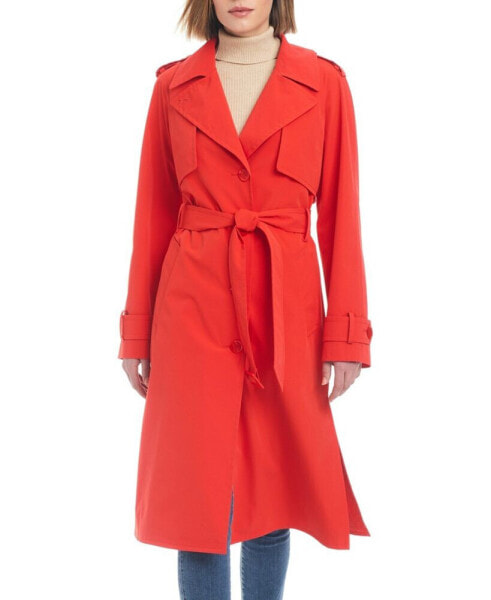 new york Women's Maxi Belted Water-Resistant Trench Coat