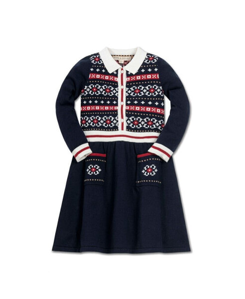 Baby Girls Long Sleeve Nordic Fair Isle Sweater Dress