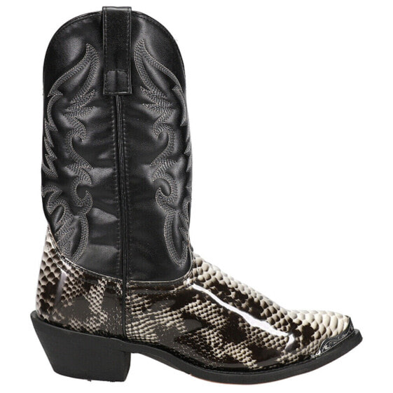 Laredo Monty Croc Snip Toe Cowboy Mens Black Dress Boots 68067