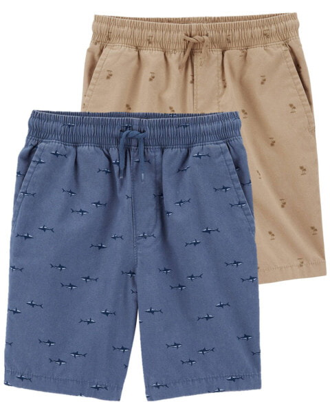 Kid 2-Pack Drawstring Canvas Shorts 5