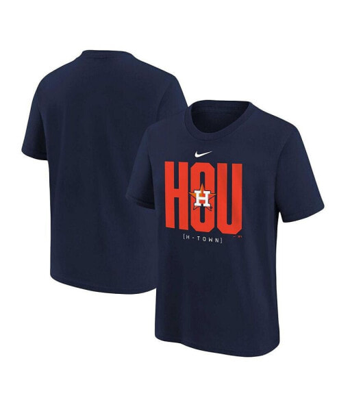 Big Boys and Girls Navy Houston Astros Scoreboard T-Shirt