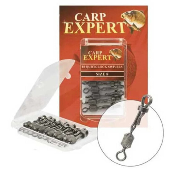 Вращающийся карабин CARP EXPERT CXP Lock Fast Swivel размер 8, пластик