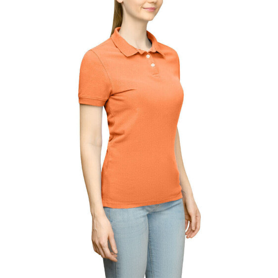 Page & Tuttle Solid Jersey Short Sleeve Polo Shirt Womens Orange Casual P39919-O