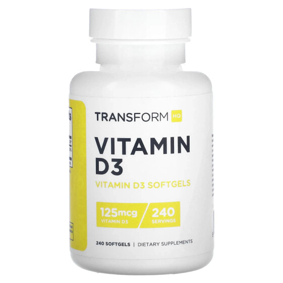 Витамины TransformHQ Витамин D3, 125 мкг, 240 капсул