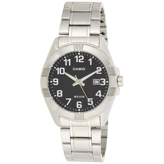 Часы наручные мужские CASIO COLLECTION Чёрно-серебристые (Ø 43,5 мм)