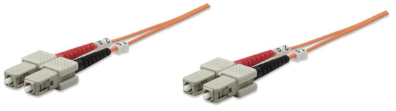 Intellinet Fiber Optic Patch Cable - OM1 - SC/SC - 2m - Orange - Duplex - Multimode - 62.5/125 µm - LSZH - Fibre - Lifetime Warranty - Polybag - 2 m - OM1 - SC - SC