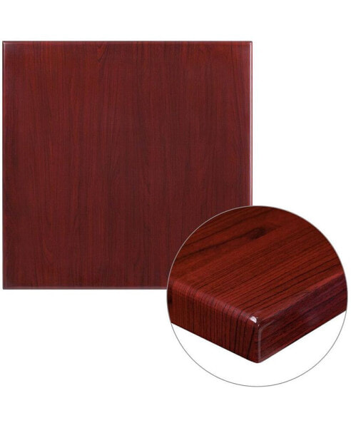 30" Square High-Gloss Resin Table Top With 2" Thick Drop-Lip