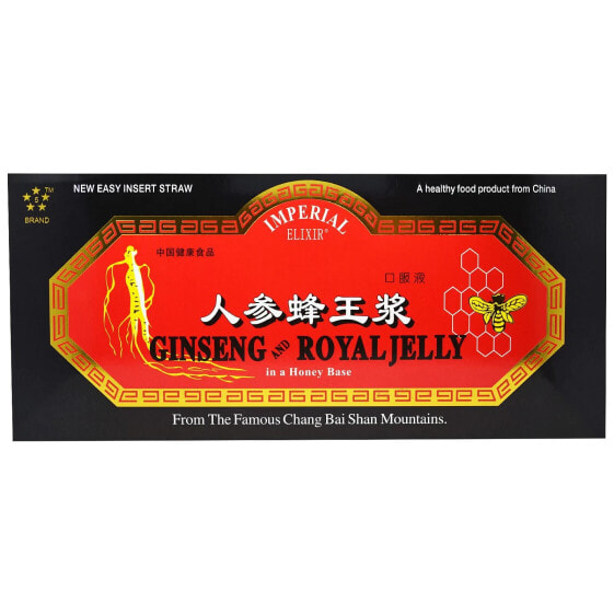 Травянистый напиток Ginseng & Royal Jelly, 30 бутылок, 0.34 жидких унции (10 мл) каждая Imperial Elixir