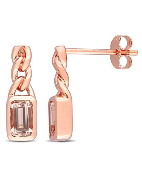 Morganite (5/8 ct. t.w.) Link Drop Earrings in 10k Rose Gold