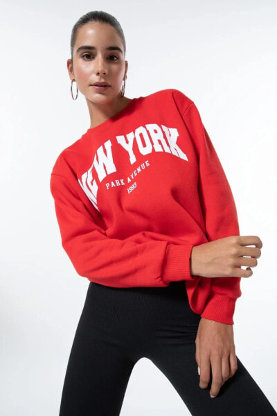 Regular Fit Bisiklet Yaka Sweatshirt