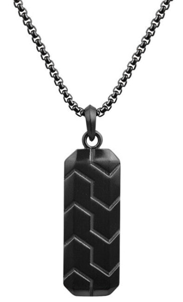 Black necklace with elongated pendant VNP0106B