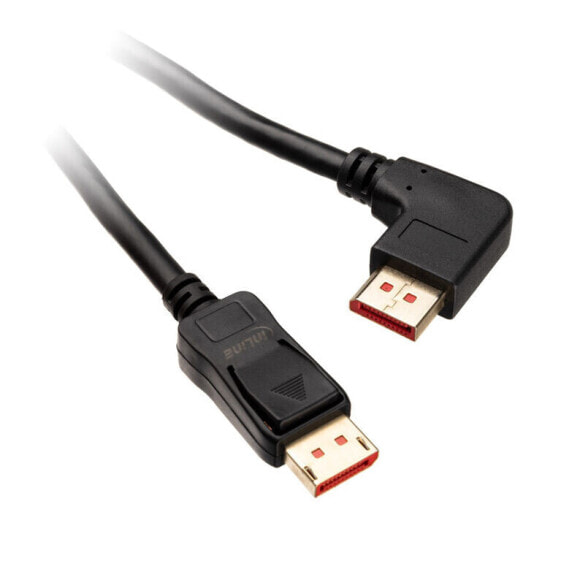 InLine 8K (UHD-2) DisplayPort Kabel, links gewinkelt, schwarz - 2m