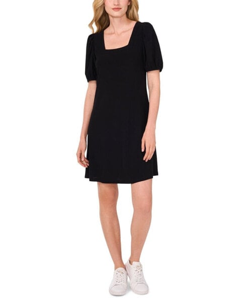 Women's Square-Neck Short-Sleeve Knit Dress