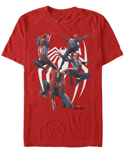 Marvel Men's Spider-Man Many Poses Of Spider-Man Short Sleeve T-Shirt