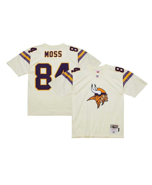 Men's Randy Moss Cream Minnesota Vikings Chainstitch Legacy Jersey