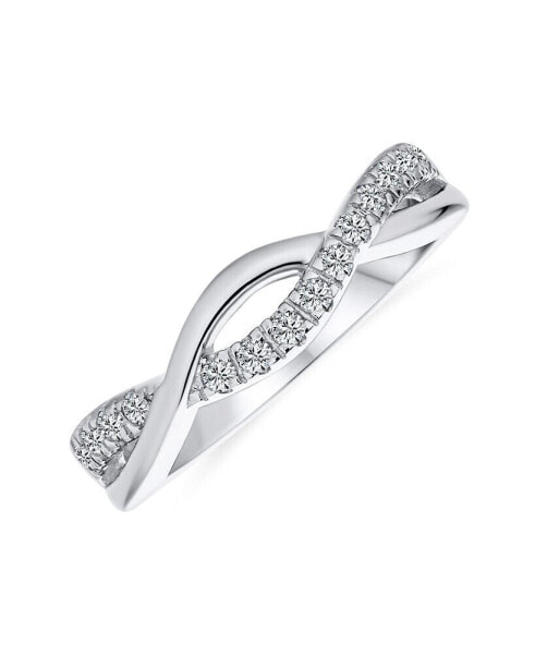 Кольцо Bling Jewelry Infinity Clear Pave CZ