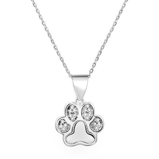 Silver necklace with paw AGS527 / 47 (chain, pendant)